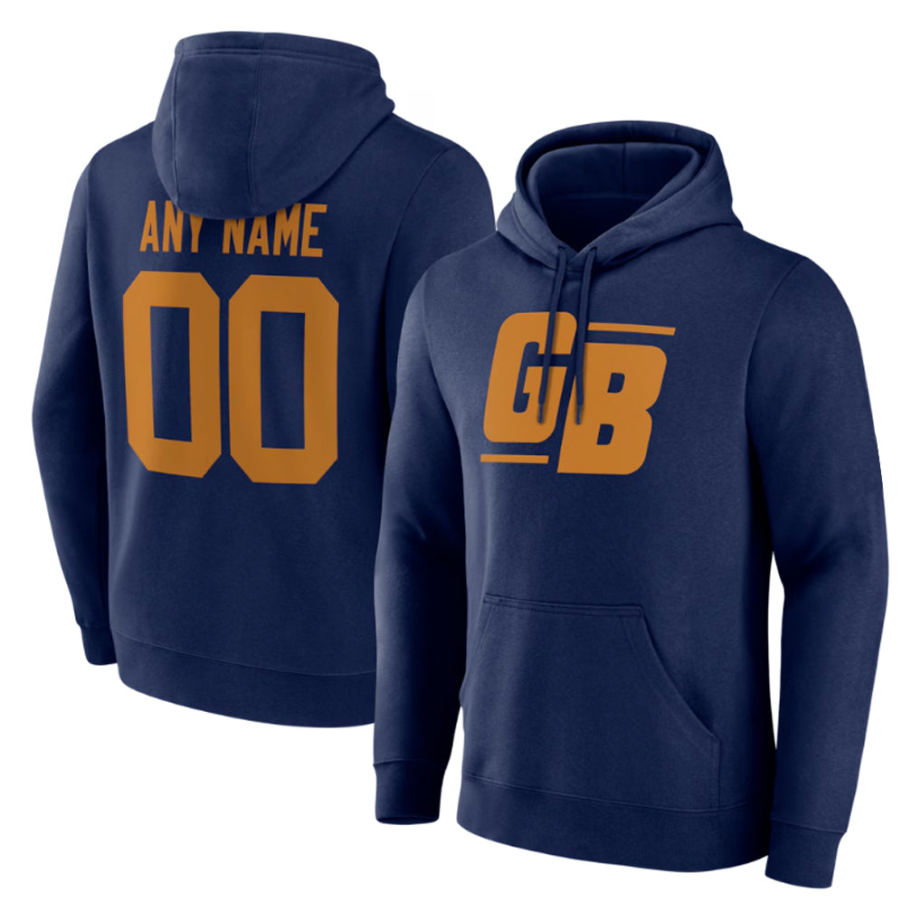 Custom GB.Packers Navy The 1923 Classic Pullover Hoodies Limited Game Any Name & Numbers CAdoa Stitched Jerseys