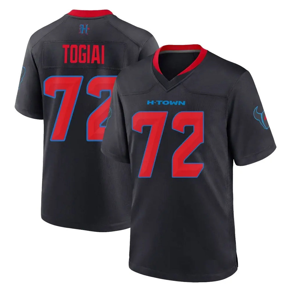 H.Texans #72 Tommy Togiai Player Navy 2nd Alternate Home Game CAdoa Stitched Jerseys