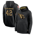 A.Cardinals #42 Dadrion Taylor-Demerson Player Black Salute to Service Sideline Performance Pullover Hoodies Home Game CAdoa Stitched Jerseys