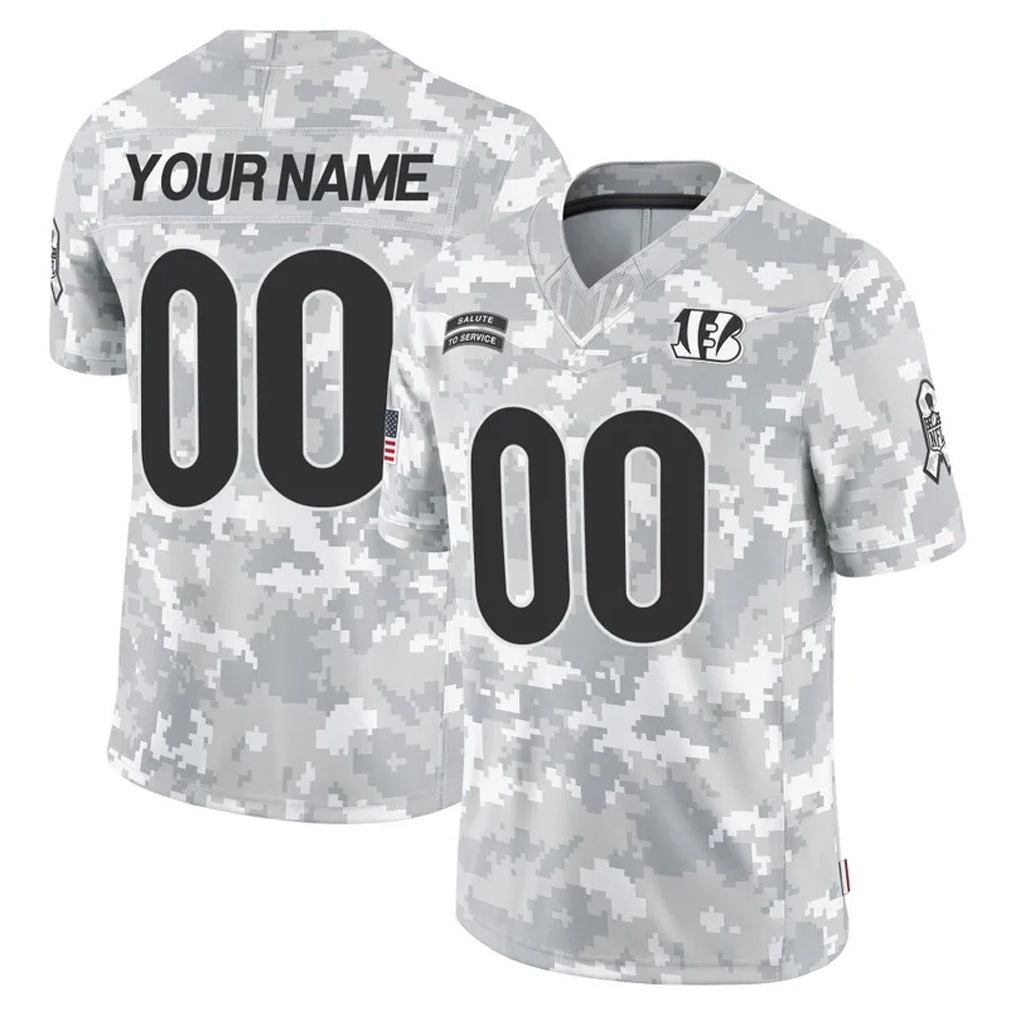 Custom C.Bengals Arctic Camo Salute to Service Limited Any Name & Numbers CAdoa Stitched Jerseys
