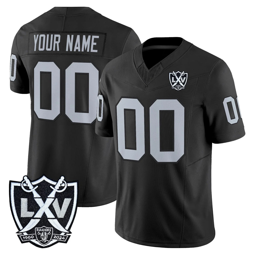 Custom LV.Raiders Black 2026 Vapor Limited Home Game Any Name & Numbers CAdoa Stitched Jerseys