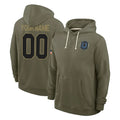 Custom IN.Colts Olive Salute to Service Pullover Hoodies Limited Any Name & Numbers CAdoa Stitched Jerseys