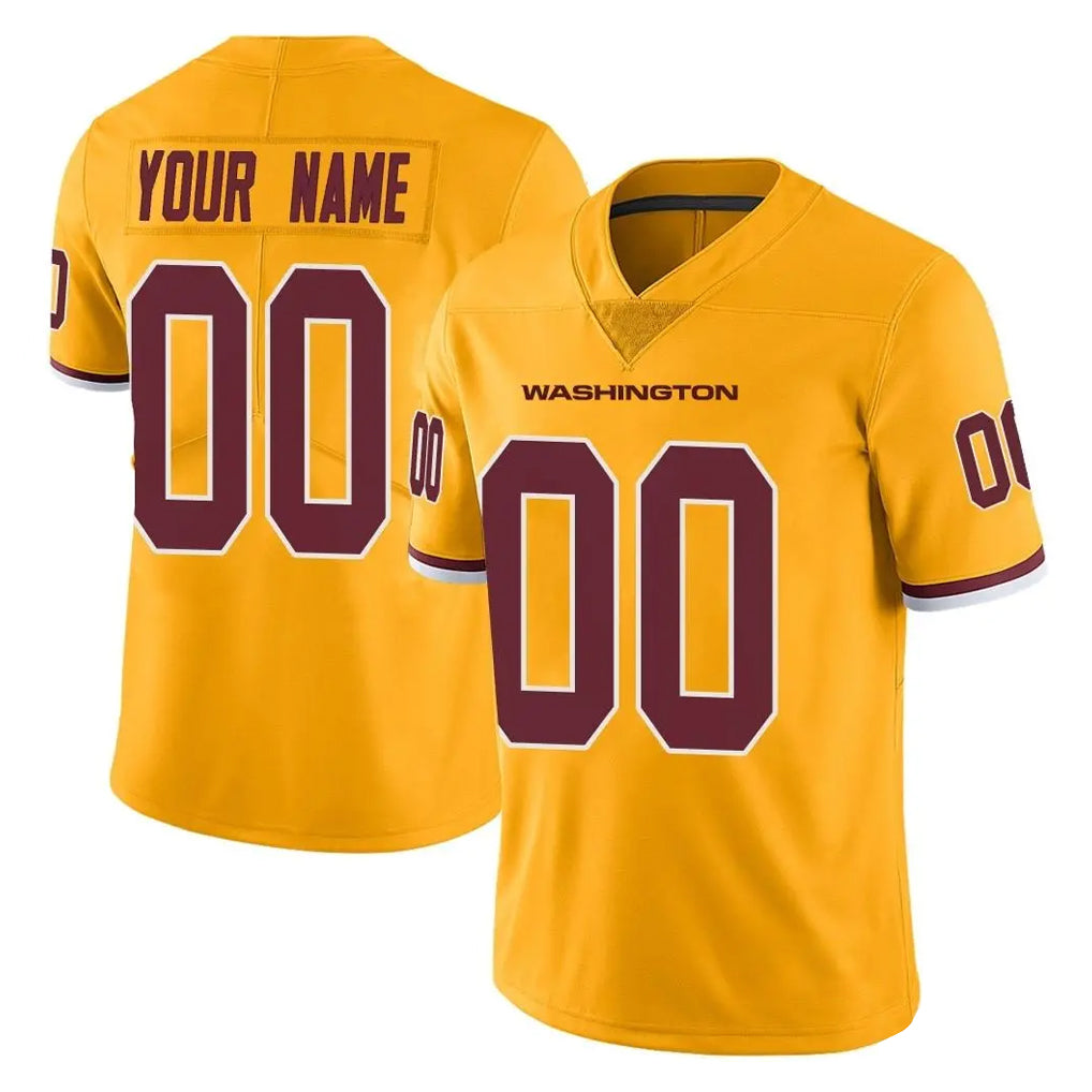 Custom W.Commanders Gold Limited Color Rush Home Game Any Name & Numbers CAdoa Stitched Jerseys