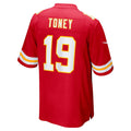 CAdoa KC.Chiefs #19 Kadarius Toney Red Game Player Jersey