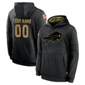 Custom B.Bills Black Salute to Service Hoodies Game Any Name & Numbers CAdoa Stitched Jerseys