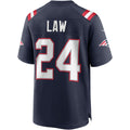 CAdoa NE.Patriots #24 Ty Law Navy Game Retired Player Jersey