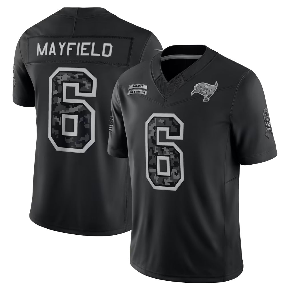 CAdoa TB.Buccaneers #6 Baker Mayfield Player Black Limited 2026 Salute to Service Home Game Stitched Jerseys