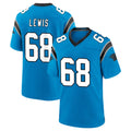 C.Panthers #68 Damien Lewis Player Blue Home Game CAdoa Stitched Jerseys