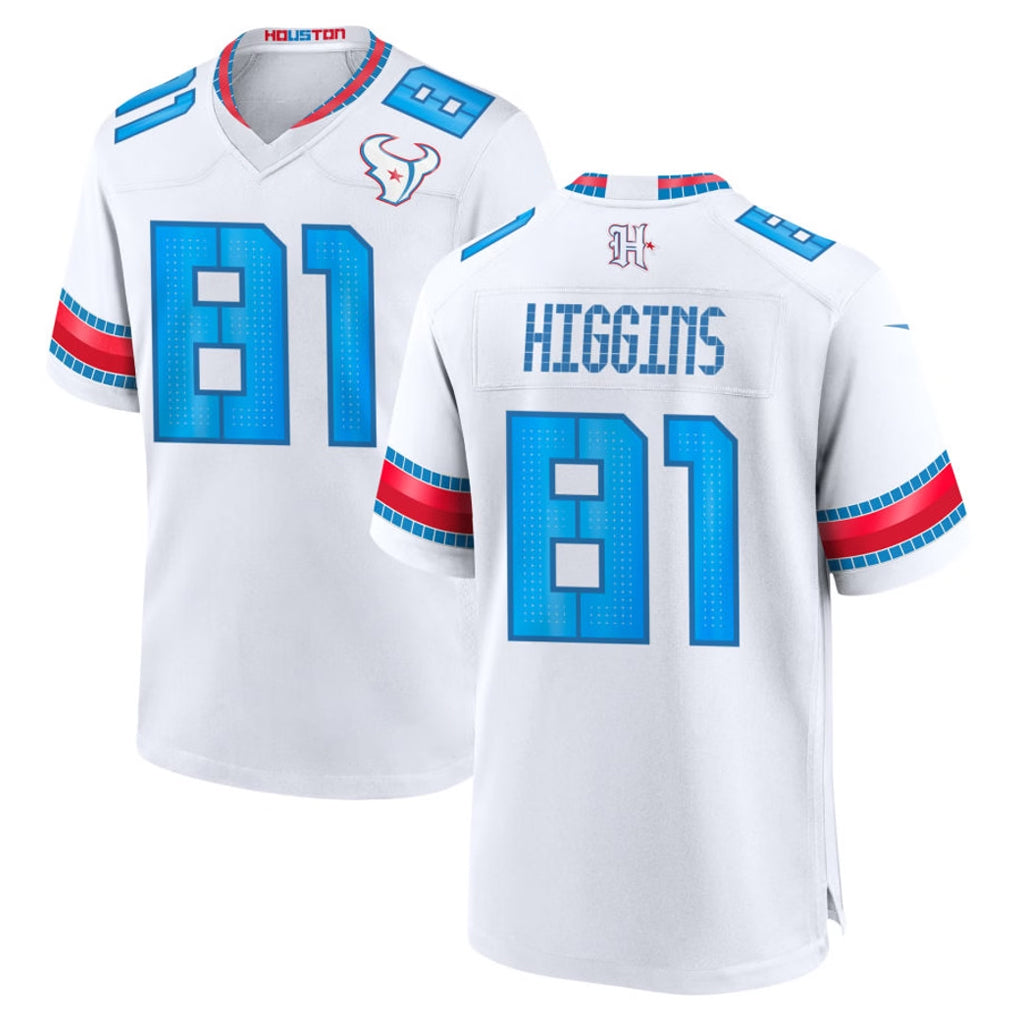 H.Texans #81 Jayden Higgins Player Whtie 2026 Rivalries Vapor Home Game CAdoa Stitched jerseys