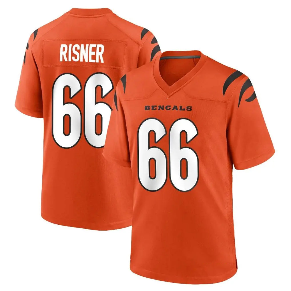 C.Bengals #66 Dalton Risner Player Orange Home Game CAdoa Stitched Jerseys