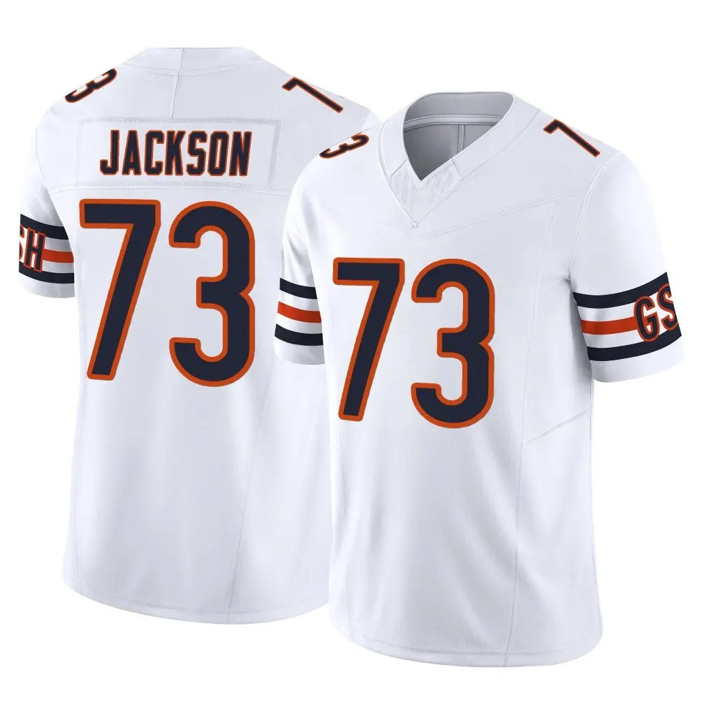 C.Bears #73 Jonah Jackson Player White Vapor F.U.S.E. Limited Home Game CAdoa Stitched Jerseys