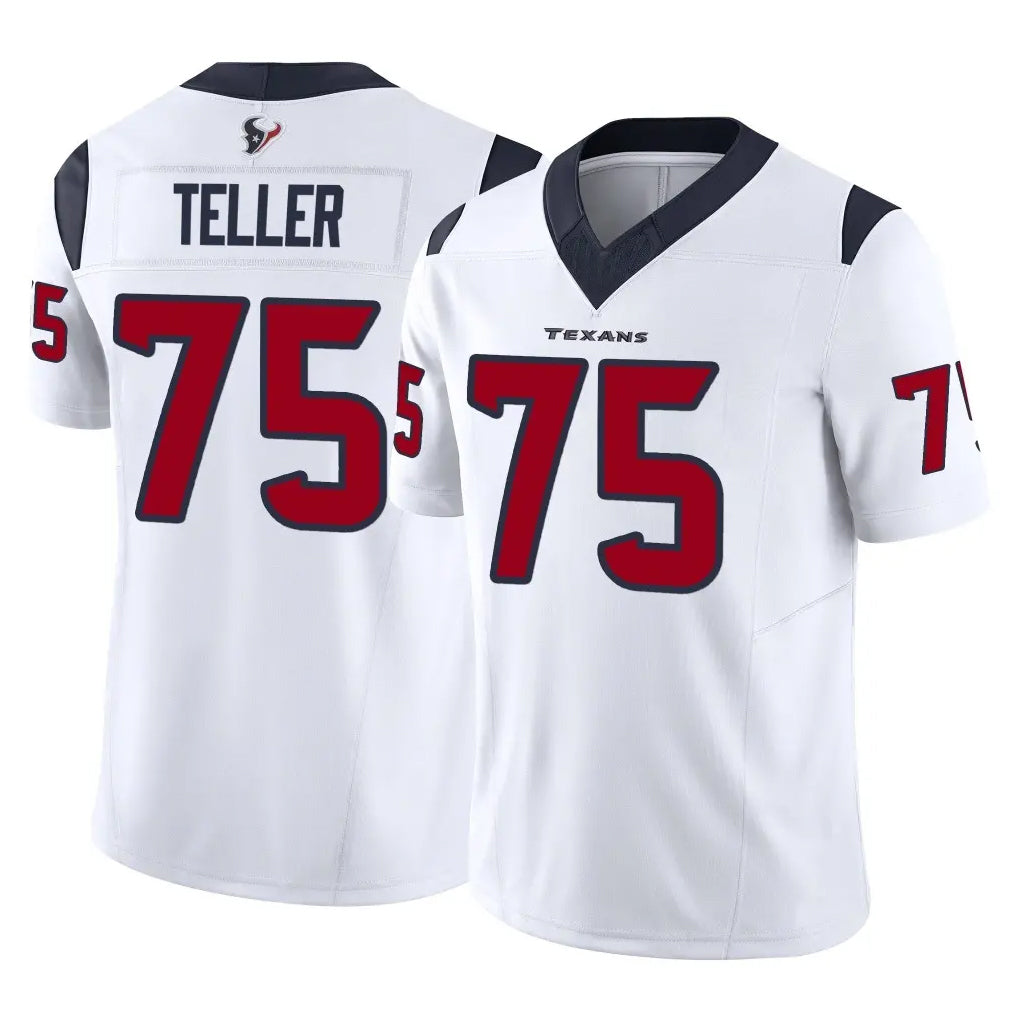 H.Texans #75 Wyatt Teller Player White Limited Vapor F.U.S.E. Home Game CAdoa Stitched Jerseys