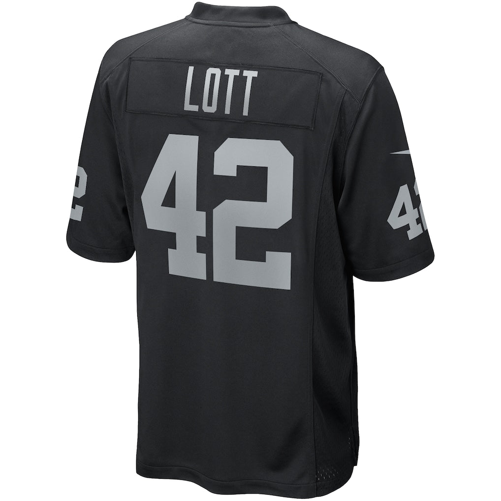CAdoa LV.Raiders #42 Ronnie Lott Black Game Retired Player Jersey