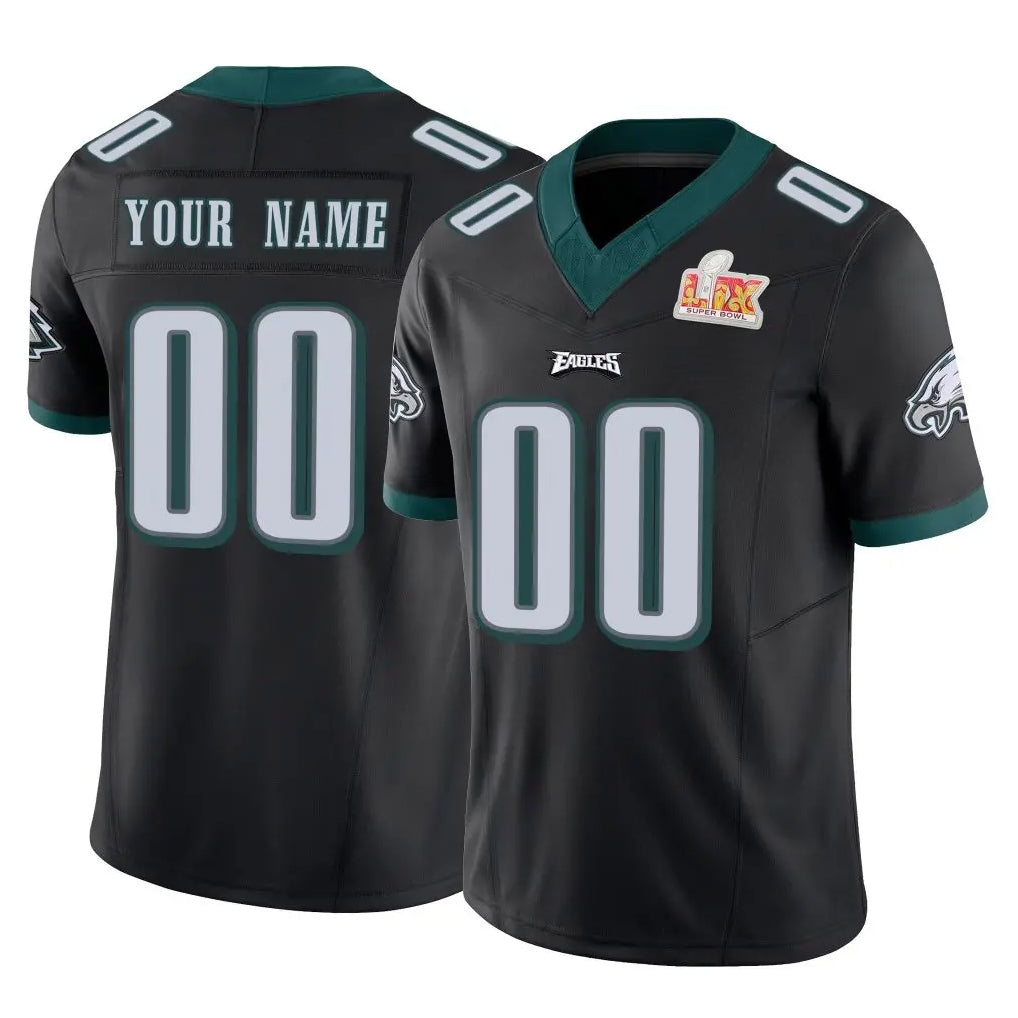 Custom P.Eagles Black Limited Vapor F.U.S.E. Super Bowl LIX Home Game Any Name & Numbers CAdoa Stitched Jerseys