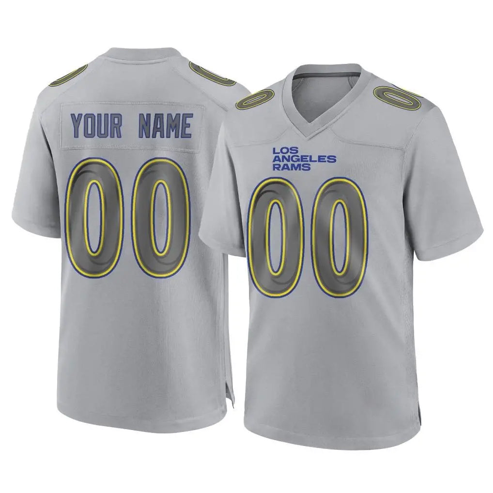 Custom LA.Rams Gray Atmosphere Fashion Home Game Any Name & Numbers CAdoa Stitched Jerseys