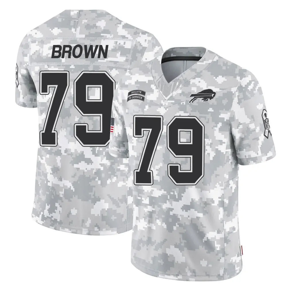 B.Bills #79 Spencer Brown Player Arctic Camo Salute to Service Limited Game CAdoa Stitched Jerseys