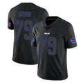 B.Bills #79 Spencer Brown Player Black Impact Limited Home Game CAdoa Stitched Jerseys