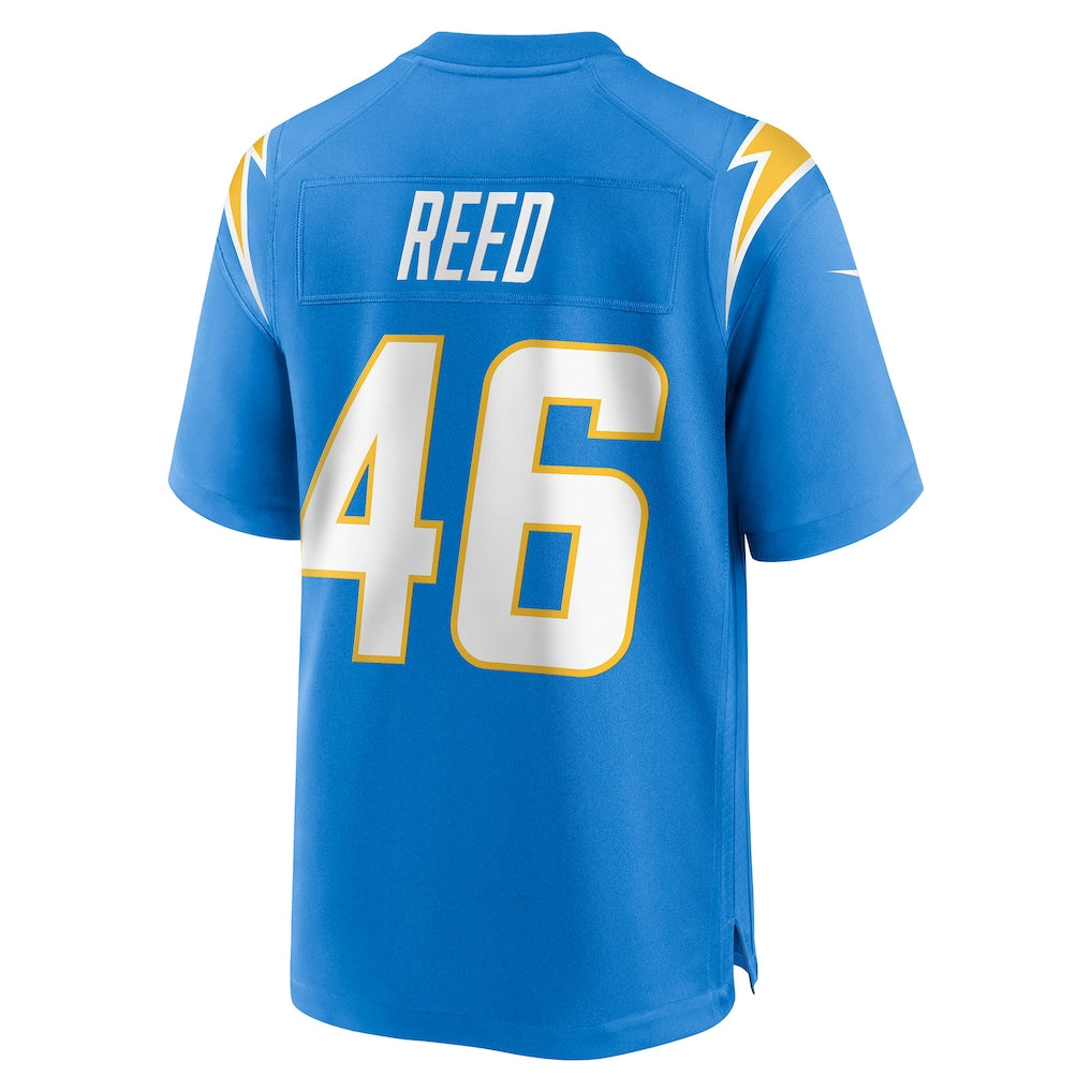 CAdoa LA.Chargers #46 Nikko Reed Powder Blue Team Game Jersey