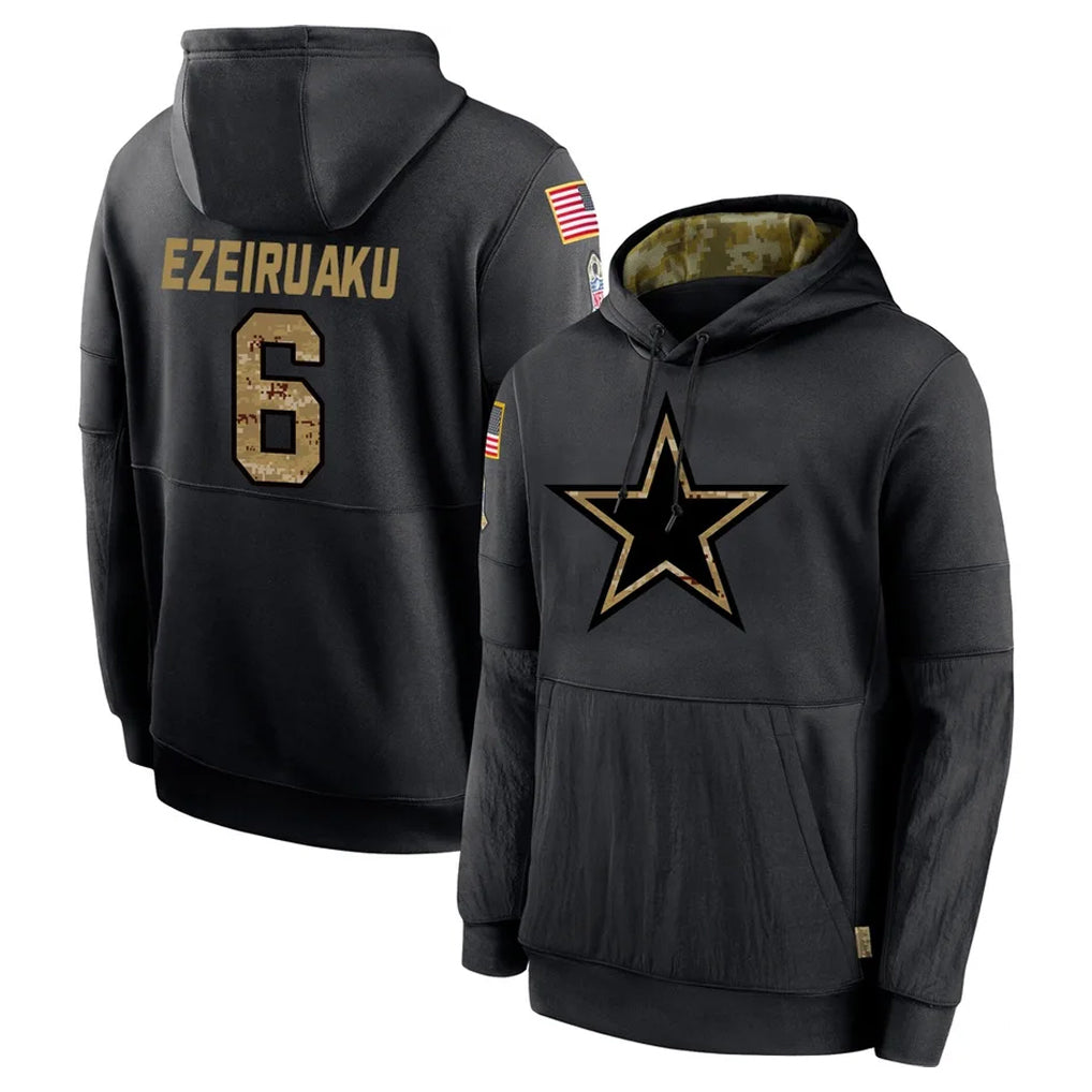 D.Cowboys #6 Donovan Ezeiruaku Player Black Salute to Service Pullover Hoodies Limited CAdoa Stitched Jerseys