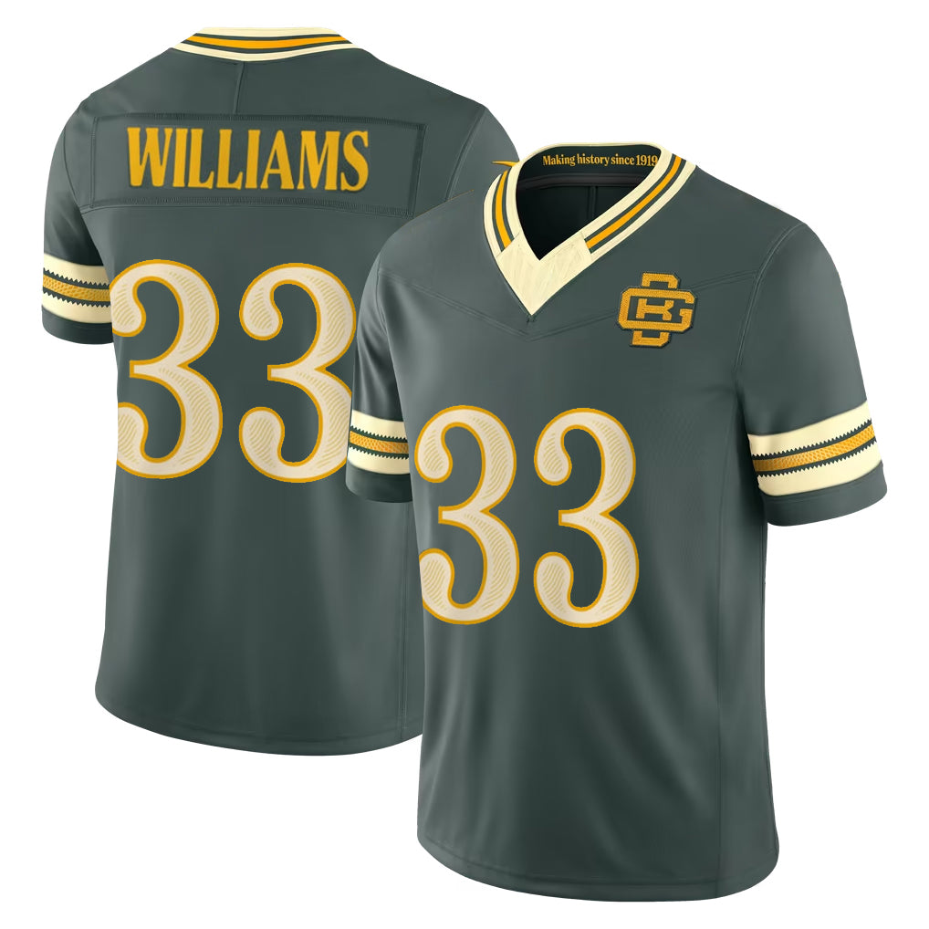 GB.Packers #33 Evan Williams Player Green Limited 2026 Rivalries Collection Home Game CAdoa Stitched Jerseys