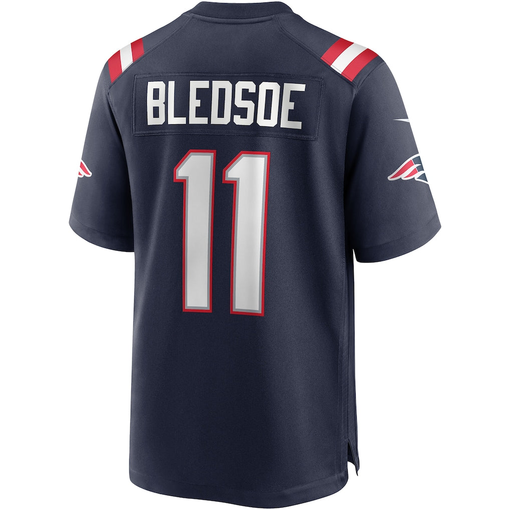 CAdoa NE.Patriots #11 Drew Bledsoe Navy Game Retired Player Jersey