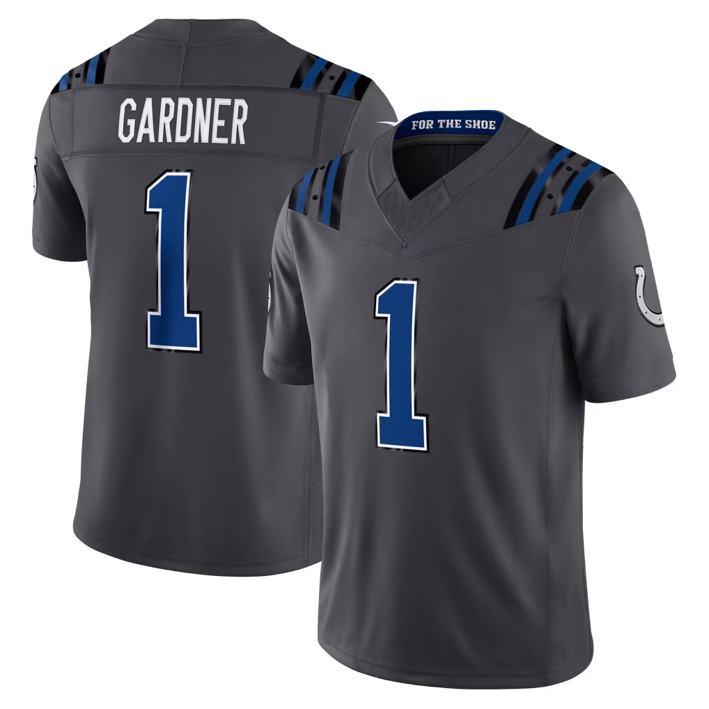 IN.Colts #1 Sauce Gardner Player Anthracite Limited 2026 Rivalries Collection Home Game CAdoa Stitched Jerseys