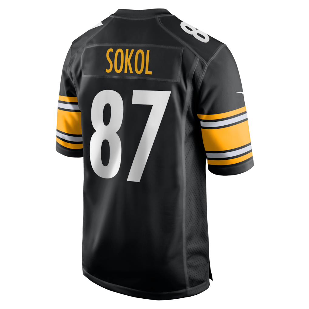 CAdoa P.Steelers #87 Matt Sokol Black Team Game Jersey