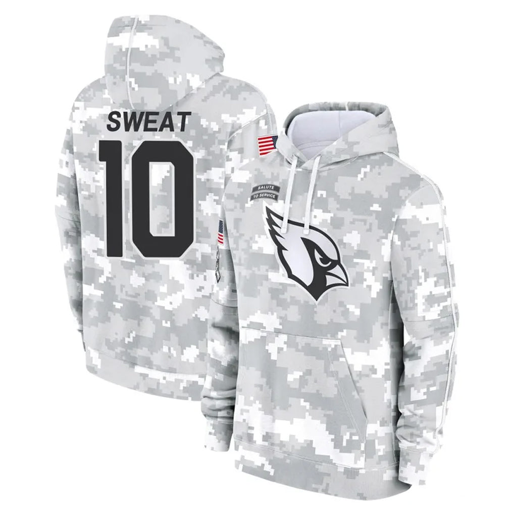 A.Cardinals #10 Josh Sweat Player Arctic Camo Limited Salute to Service Pullover Hoodies Game CAdoa Stitched Jerseys
