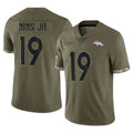 D.Broncos #19 Marvin Mims Jr. Player Olive Salute To Service Limited CAdoa Stitched Jerseys