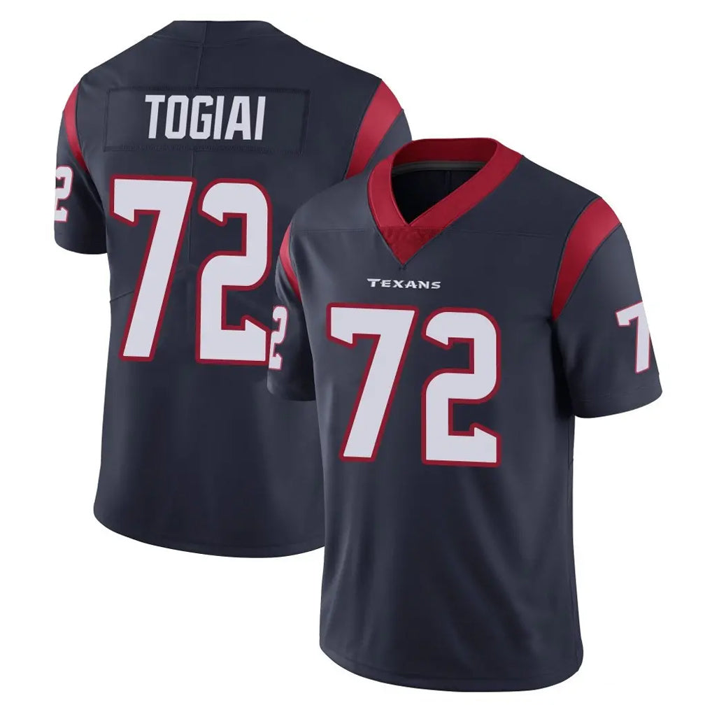 H.Texans #72 Tommy Togiai Player Navy Limited Vapor Untouchable Home Game CAdoa Stitched Jerseys