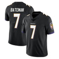 B.Ravens #7 Rashod Bateman Player Black Vapor Untouchable Limited Home Game CAdoa Stitched Jerseys