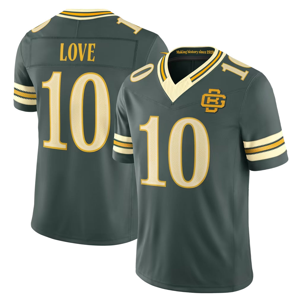 GB.Packers #10 Jordan Love Player Green Limited 2026 Rivalries Collection Home Game CAdoa Stitched Jerseys