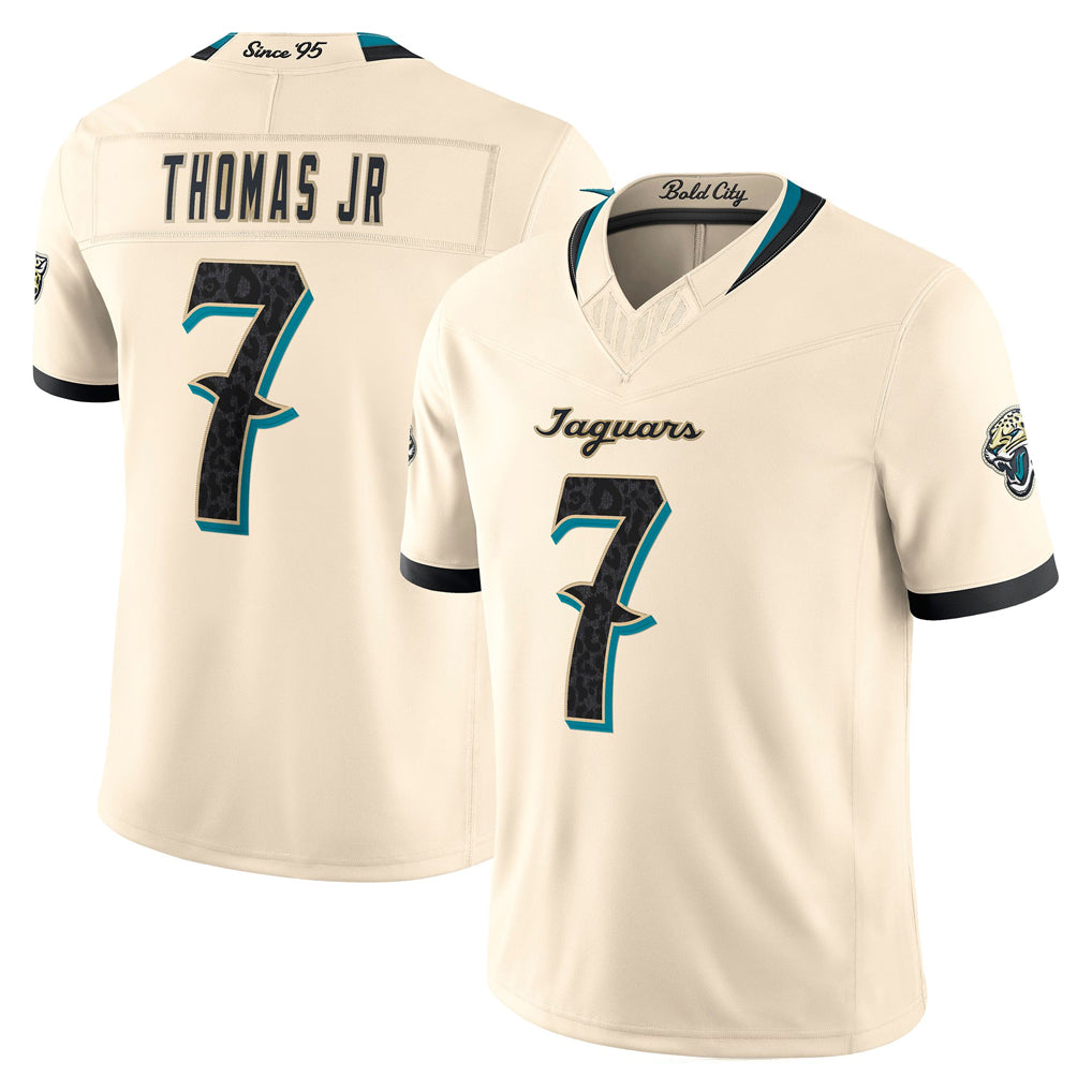J.Jaguars #7 Brian Thomas Jr. Player Natural Limited 2026 Rivalries Collection Game CAdoa Stitched Jerseys
