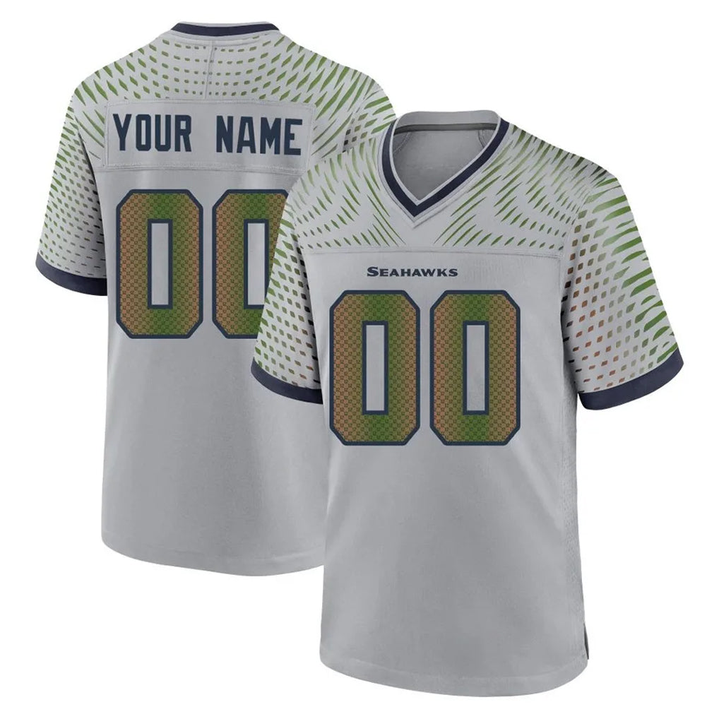 Custom S.Seahawks Grey 2025 Rivalries Collection Home Game Any Name & Numbers CAdoa Stitched Jerseys