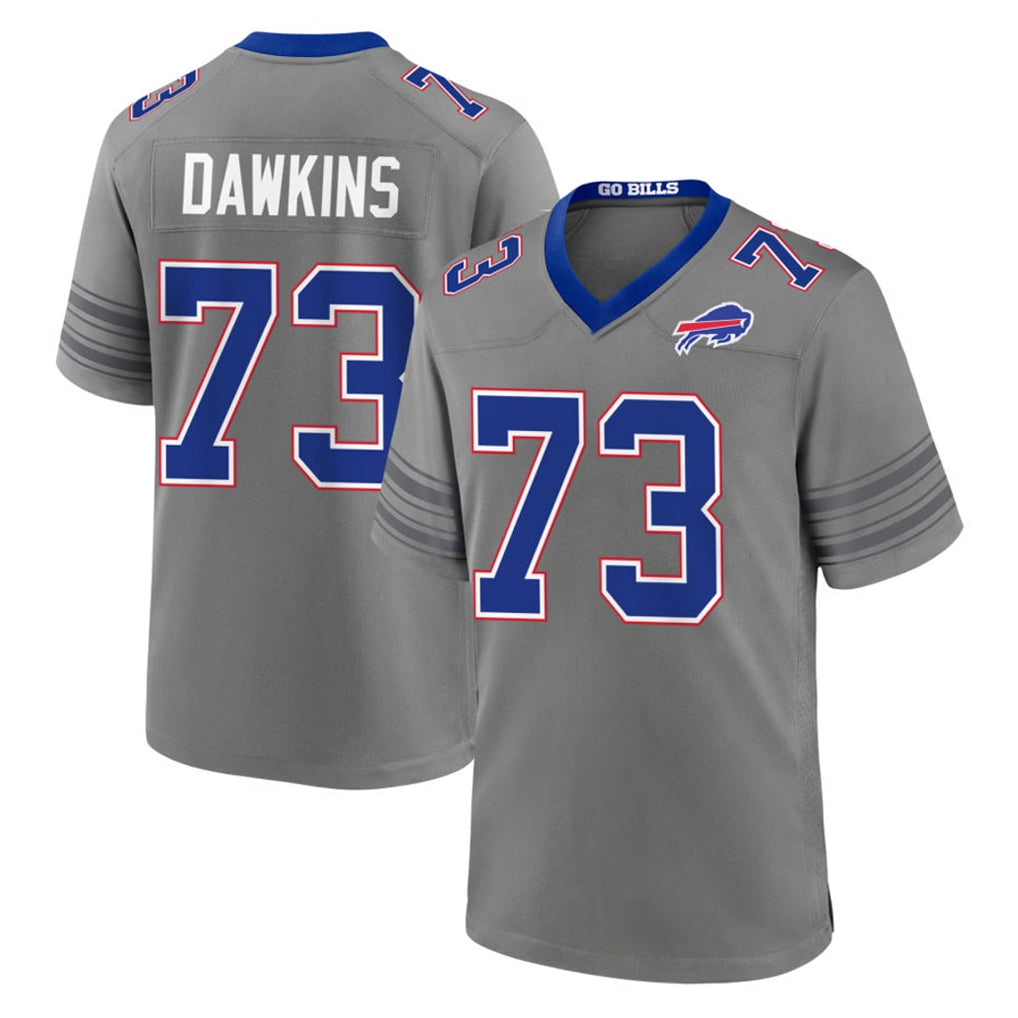 B.Bills #73 Dion Dawkins Player Gray Nickel City Home Game CAdoa Stitched Jerseys