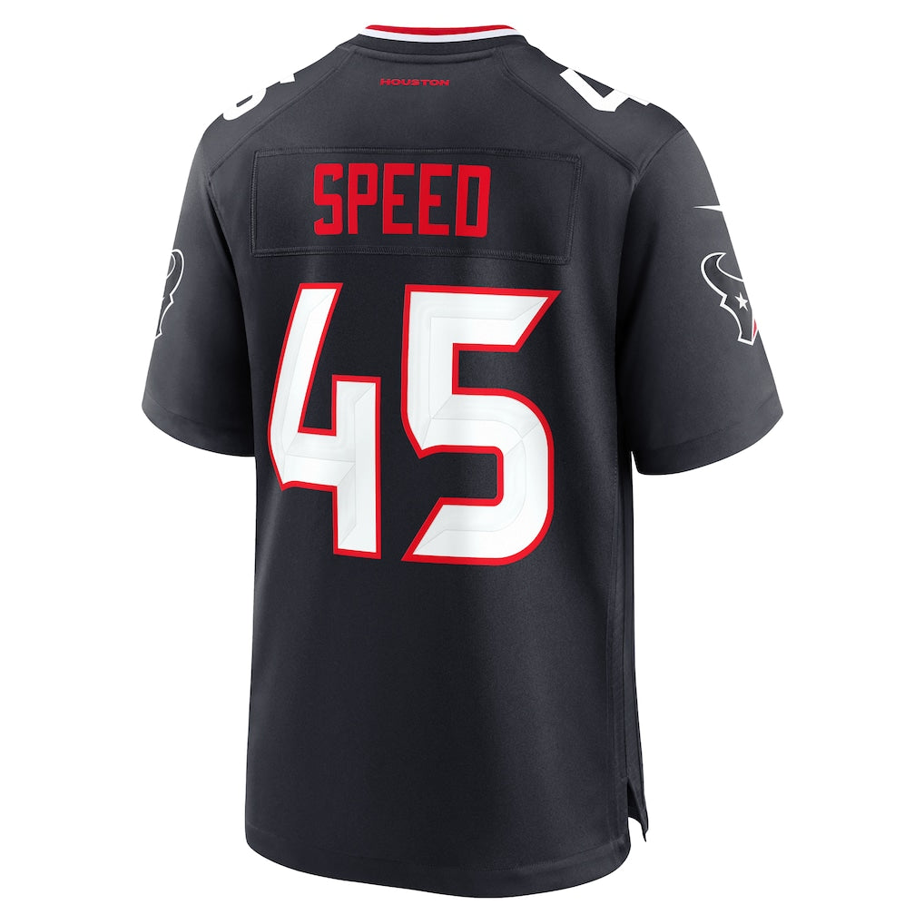 CAdoa H.Texans #45 E.J. Speed Navy Team Game Jersey