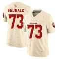 A.Cardinals #73 Isaac Seumalo Player Cream Rivalries Collection Vapor Limited Home Game CAdoa Stitched Jerseys