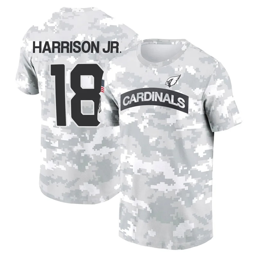 A.Cardinals #18 Marvin Harrison Jr. Player Salute to Service Hoodies & T-Shirts beagls Stitched Jerseys