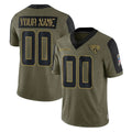 Custom J.Jaguars Olive Salute To Service Limited Game Any Name & Numbers CAdoa Stitched Jerseys