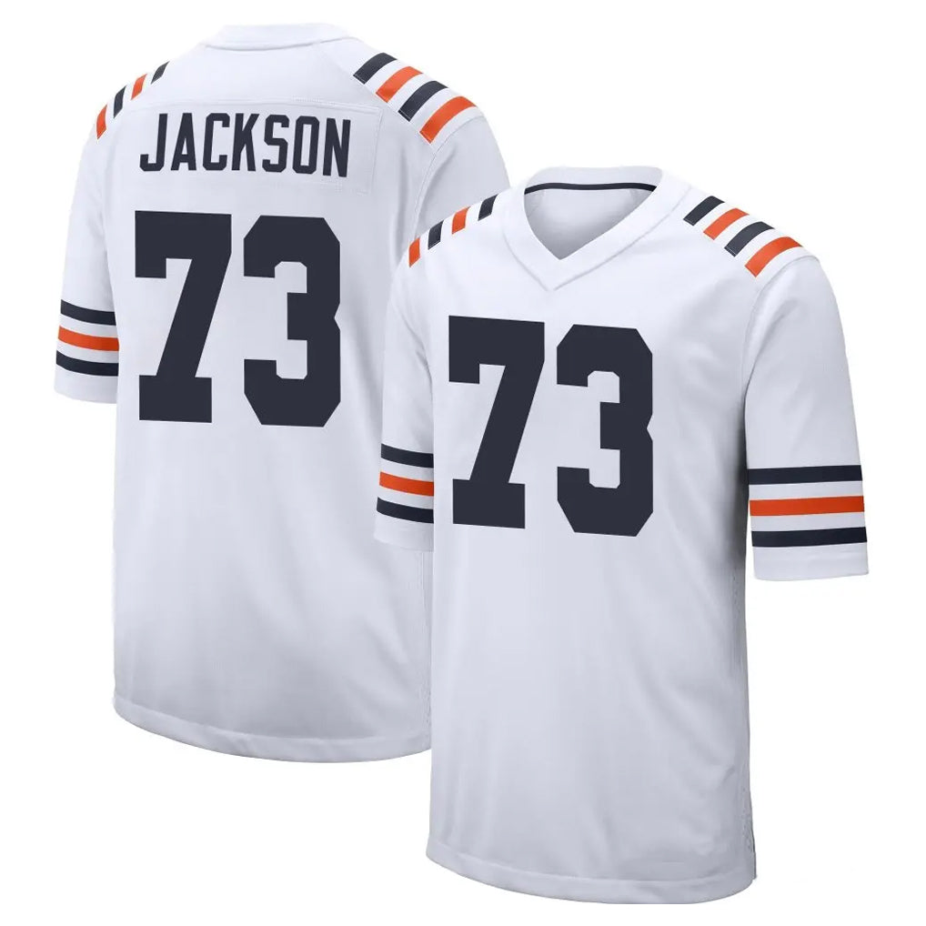 C.Bears #73 Jonah Jackson Player White Classic Home Game CAdoa Stitched Jerseys