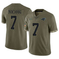 C.Panthers #7 Tre'von Moehrig Player Olive Salute to Service Game CAdoa Stitched Jerseys