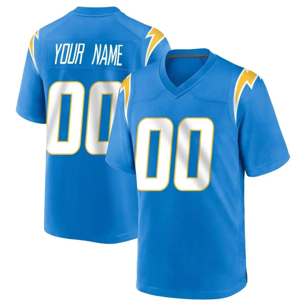 Custom LA.Chargers Blue Home Game Any Name & Numbers CAdoa Stitched Jerseys