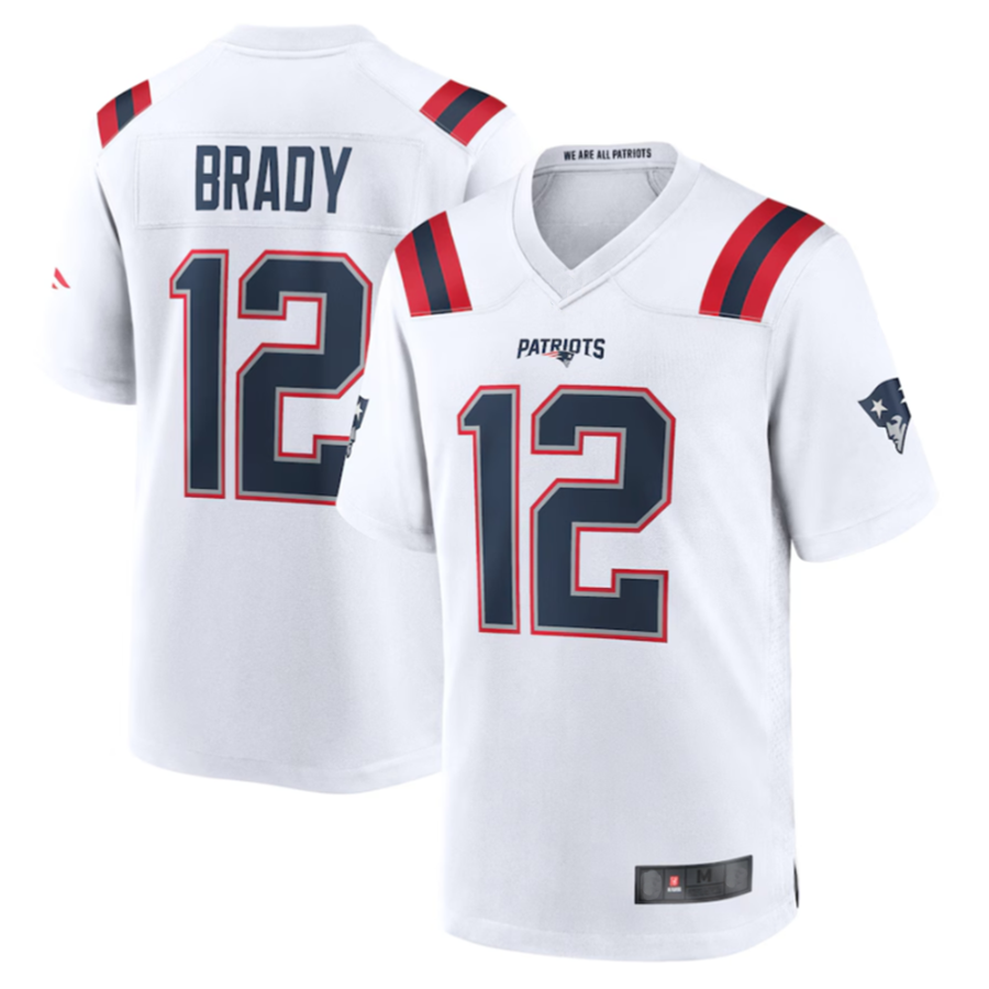 CAdoa NE.Patriots #12 Tom Brady Player White Game Stitched Jerseys