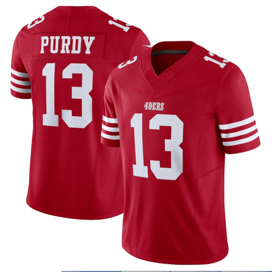 CAdoa SF.49ers #13 Brock Purdy Player Scarlet Vapor F.U.S.E. Limited Stitched Jerseys