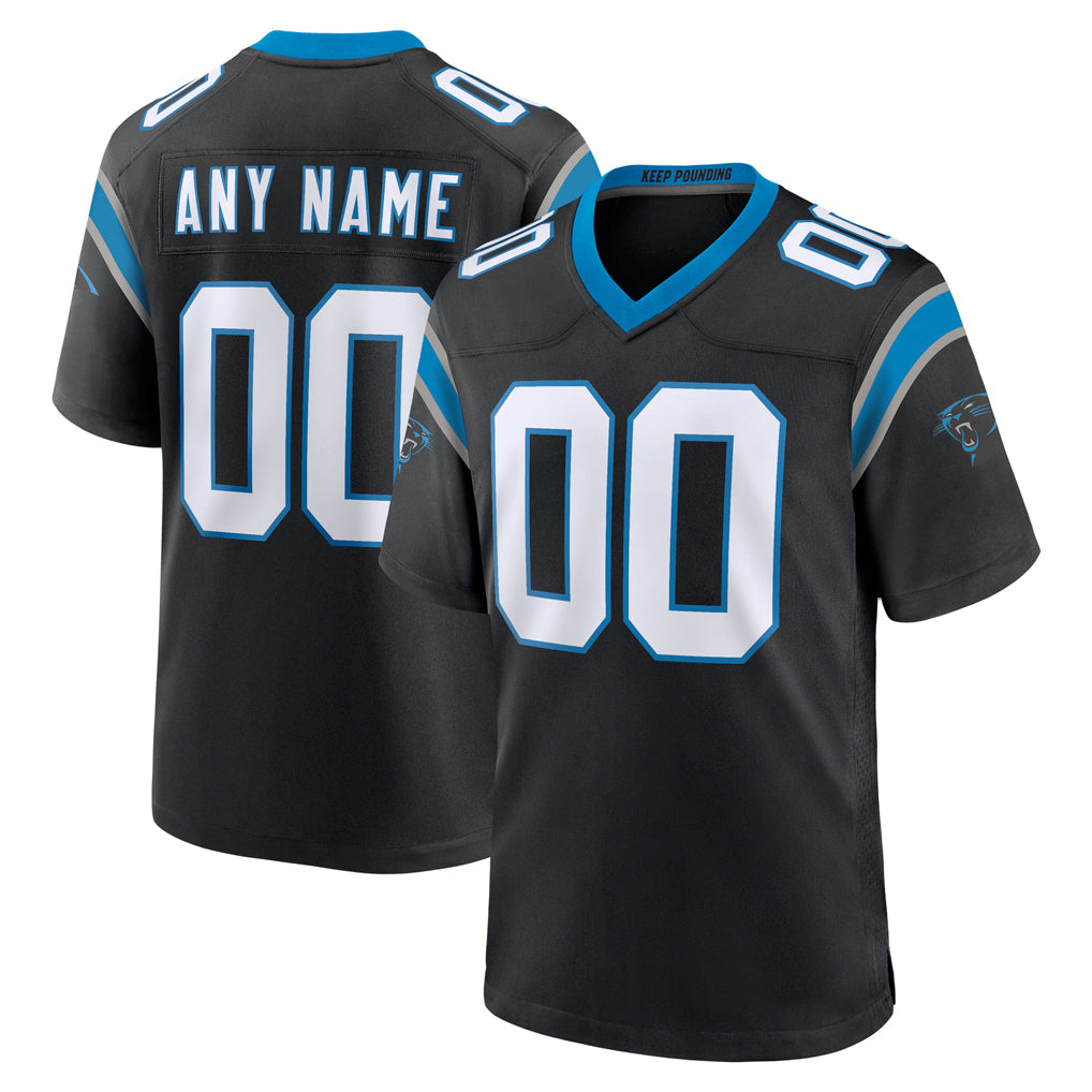 Custom C.Panthers Black Home Game Any Name & Numbers CAdoa Stitched Jerseys