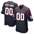 Custom H.Texans Navy Home Game Any Name & Numbers CAdoa Stitched Jerseys