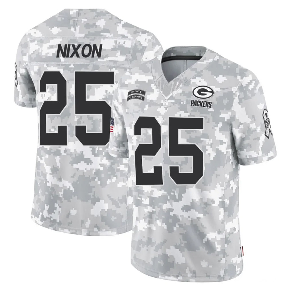 GB.Packers #25 Keisean Nixon Player Arctic Camo Salute To Service Limited CAdoa Stitched Jerseys