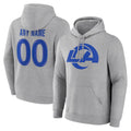 Custom LA.Rams Light Gray Pullover Hoodie Limited Game Any Name & Numbers CAdoa Stitched Jerseys