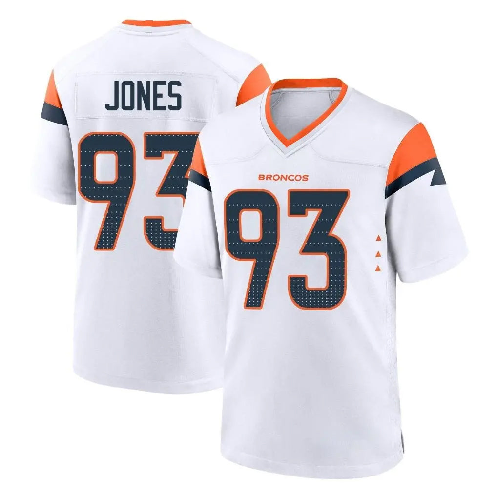 D.Broncos #93 D.J. Jones Player White Home Game CAdoa Stitched Jerseys