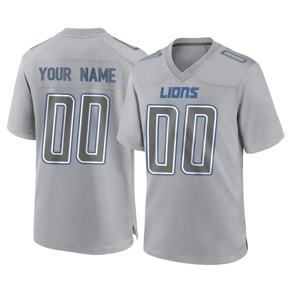 Custom D.Lions Gray Atmosphere Fashion Home Game Any Name & Numbers CAdoa Stitched Jerseys